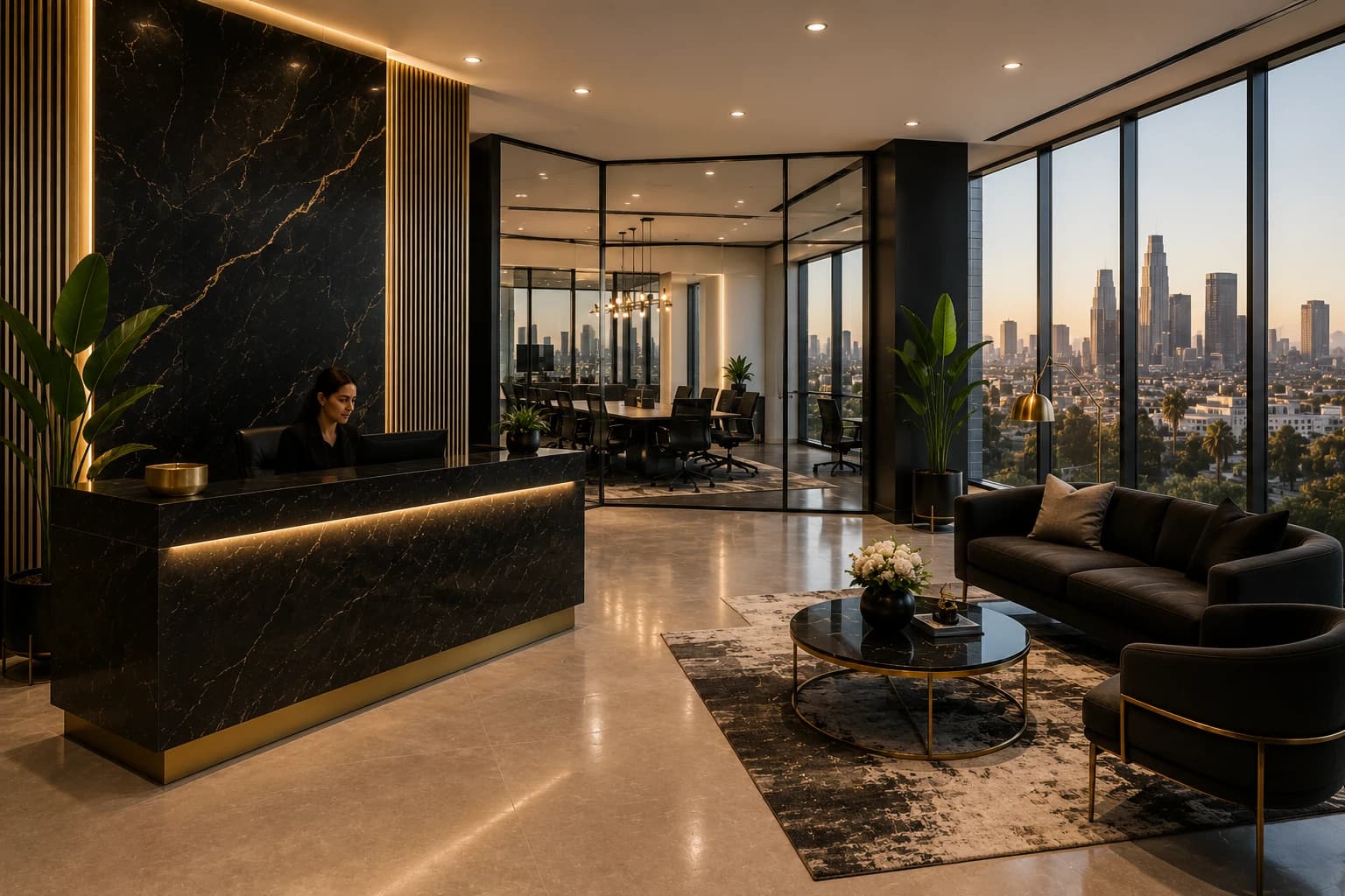 Modern office lobby